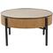32" Brown Wooden Handmade Slatted Coffee Table with Black Legs